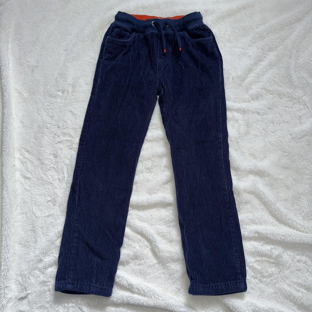 Mini Boden Pants 9 Y Navy Blue Corduroy‎ Jogger Pull On Drawstring Elastic Waist